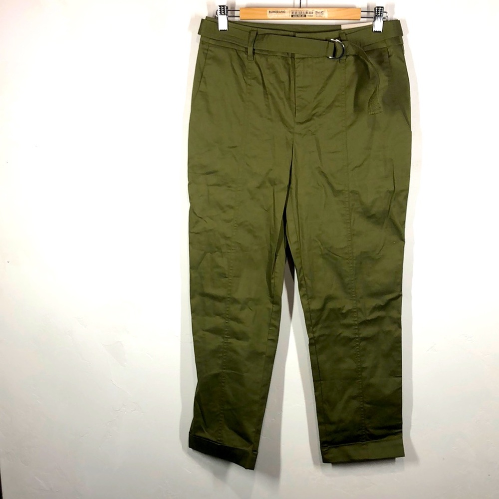 NWT Chico’s Casual Self-Belt Utility green ankle pants size Chico’s 0/4